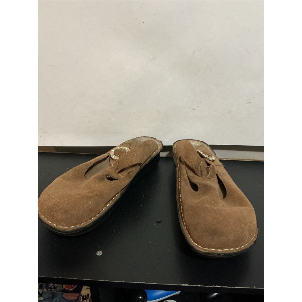 Alegria Seville Brown Suede Sparkle Clogs 41 (us 10)